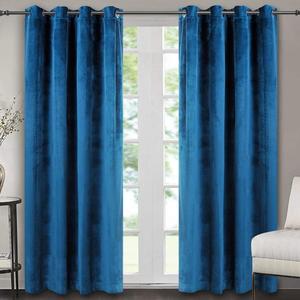 DaiRui Royal Blue Heavy Rings Ojal Ventana Cortina de terciopelo para cocina Sala de estar Partición - Product Image 6