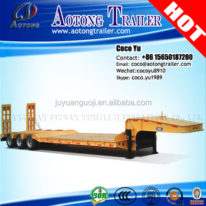JUYUAN QINGDAO para sinotruk paso marco semi remolques de camión/cóncavo opcional 3 ejes de 60 toneladas cama baja remolque - Product Image 2