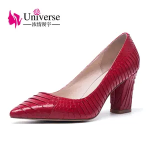 H056 Women Heels And Pumps Office Lady Dress Ladies Multicolor Snake Leather High Heel Shoes