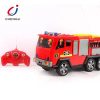 Wholesale children cartoon toy musical remote control rc fire truck for kids