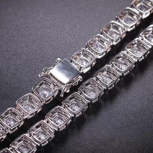 Gargantilla de tenis de circonia cúbica AAA para hombre y mujer, Gargantilla ostentosa de circonia cúbica, cadena cuadrada, joyería de rapero - Product Image 4