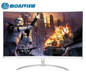 Écran de jeu PC 27 pouces FHD IPS sans bordure, écran incurvé pour ordinateur de bureau 27 pouces, moniteur LED avec VGA HD-MI DP - Product Image 2