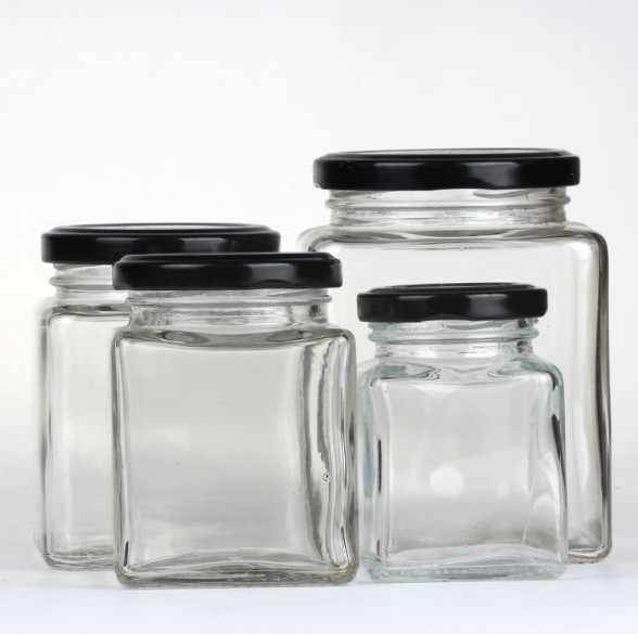 280ml Custom design recycled screw top clear food storage honey glass jar