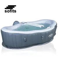 Bestway-bañera de hidromasaje ovalada hinchable para 2 personas, spa, Siena AirJet, 54156