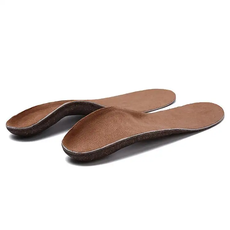 Ayak bakımı U şekli topuk koruma kemer desteği ortez düz ayak mantar malzeme tam boy ayakkabı astarı