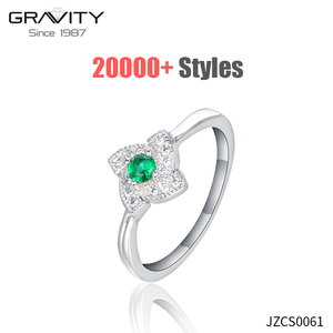 Gros dernières custom Arabie Saoudite 18 <span class=keywords><strong>k</strong></span> or blanc plaqué vert AAA zircon anneau bijoux - Product Image 1