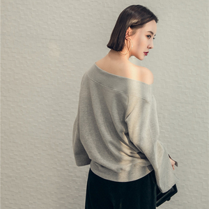 2018 Gros Oversize Off Épaule Manches Longues Mode Top Femmes - Product Image 3