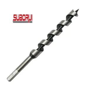 Carbon Steel Wood Auger 200mm Hex Shank Drill Bit For Electric Bench Drill Woodworking Carpentry