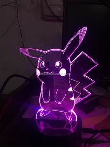 Amazon caliente-venta 3D noche <span class=keywords><strong>Pokemon</strong></span> Go Pikachu diseño ilusión óptica lámpara para niños regalo - Product Image 3