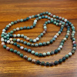 Necklace Gemstone Meditation Necklace 108 Gemstone Mala Knotted Mala Beads
