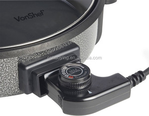 شواية كهربائية مستديرة ومقلاة بيتزا عالية الجودة مطلية بطلاء غير لاصق 42 واط - Product Image 5