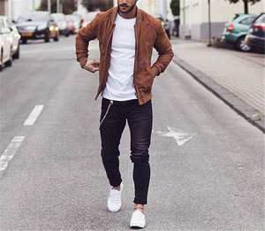Winter Fashion Custom Design Leather <strong>Suede</strong> Bomber <strong>Jacket</strong> for <strong>Men</strong> - Product Image 4