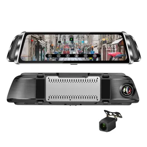 10 "streaming media dual lens recorder unidade com WDR Night Vision G-Sensor De volta cam estacionamento tela Sensível Ao Toque gravação de laço de carro dvr