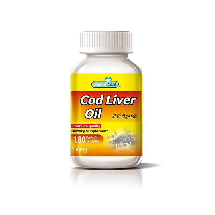 Producto natural cuidado de la salud hígado de bacalao aceite softgel cápsula