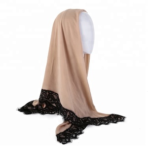 Vente en gros de hijaber mode fille musulmane meilleure qualité bonne douceur Bawal <span class=keywords><strong>mousseline</strong></span> de soie Tundungl Hijab <span class=keywords><strong>dentelle</strong></span> - Product Image 2