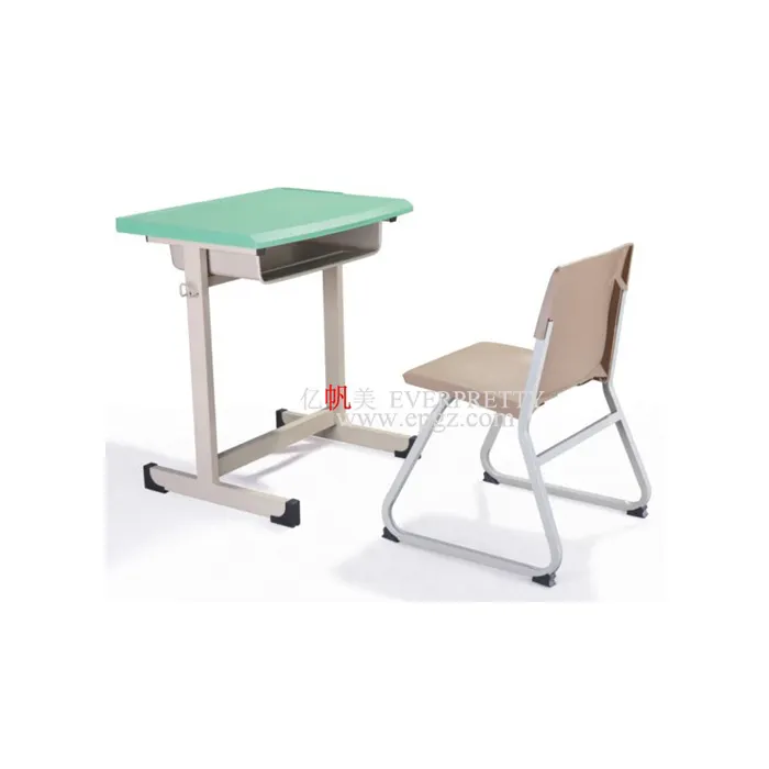 High Quality School Furniture Latest Design Fixed Single Desk And Chair School Furniture Secondary Desk Chair for Sri Lanka