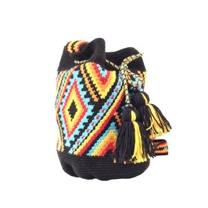 Bolso <span class=keywords><strong>Wayuu</strong></span> de hombro para mujer, hecho a mano, redondo, estilo Crochet - Product Image 3