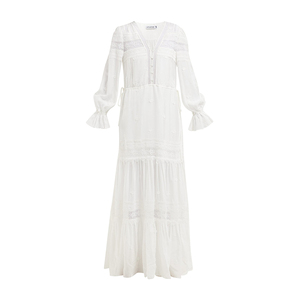 Ritaglio delle donne Sexy Bianco Con Scollo A V maxi Vestito Da Partito - Product Image 1