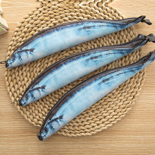 2022 saury пенал из полиэстера в форме рыбы для детей, мини-сумки для ручек из полиэстера