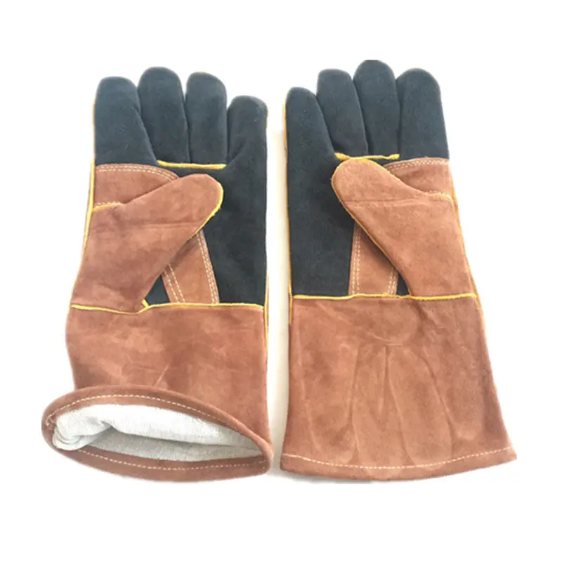 Online Selling Cow Split Welding Leather Argon Impact Gloves for Welder Protection