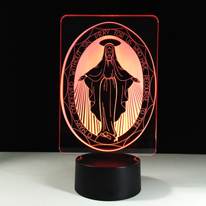 Lámpara Led para Dormir de la Virgen María, ilusión Visual 3D con degradado de 7 colores, para dormitorio de niños, decoración del hogar, regalos de <span class=keywords><strong>buena</strong></span> <span class=keywords><strong>suerte</strong></span> - Product Image 4