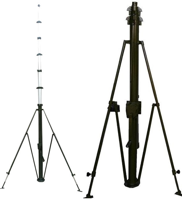 Портативная ручная лебедка 40 футов, телескопическая мачта с эффектом пуш-ап для антенны yagi