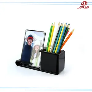 Hot selling acrylic magnetic photo frame/square acrylic photo frame with pen holder