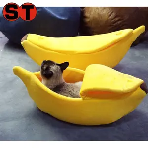 创意船形香蕉形状有趣宠物床狗床/短毛绒沙发床宠物洞穴罩猫