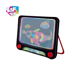 Tableau de <span class=keywords><strong>dessin</strong></span> magique lumineux KSF pour enfants, modèle avec lumière LED, en plastique ABS, <span class=keywords><strong>tablette</strong></span> de <span class=keywords><strong>dessin</strong></span> éducative avec marqueurs néon - Product Image 2