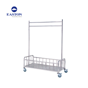 Carrito de Lavandería de Acero Inoxidable Pulido con Barras Paralelas, Venta Directa de Fábrica - Product Image 2