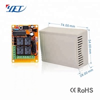 Récepteurs universels YET404PC 433 MHz pour télécommandes de portes de garage, 4 canaux, sans fil, 12 V/24 V, avec code d'apprentissage et relais