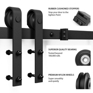 Bán Chạy Chất Lượng Cao Trong Nhà Màu Đen Trượt Barn Door Phần Cứng Kit - Product Image 3