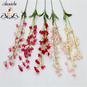 Pink Red Yellow Sweet Winter Plum Blossom Artificial Flowers Faux Cherry Silk Plants For Party Wedding Decoration