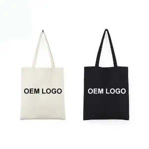 Çevre dostu özel farklı boyut özel pamuk kanvas çanta hediye alışveriş çantası, siyah kanvas kadın çantası ile özel baskılı logo