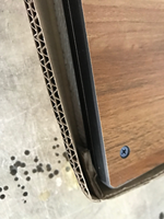 Table de salle à manger extérieure en stratifié phénolique HPL, surface en grain de bois 3D, imperméable, ignifuge, résistante aux UV, meubles de salle à manger