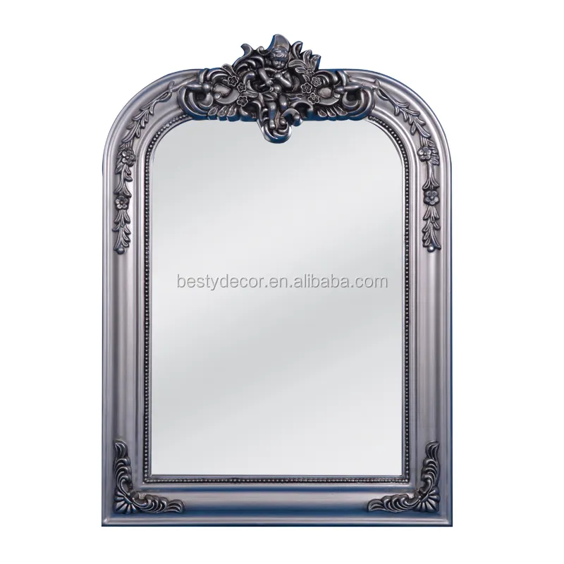 vintage baroque ornate polyurethane frame arch carved mirror frame espejos