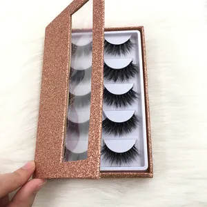 empty 5 pairs Glitter diamond Eyelash Book Wholesale Price Lash Book for 25mm Mink False Eyelashes Custom Logo