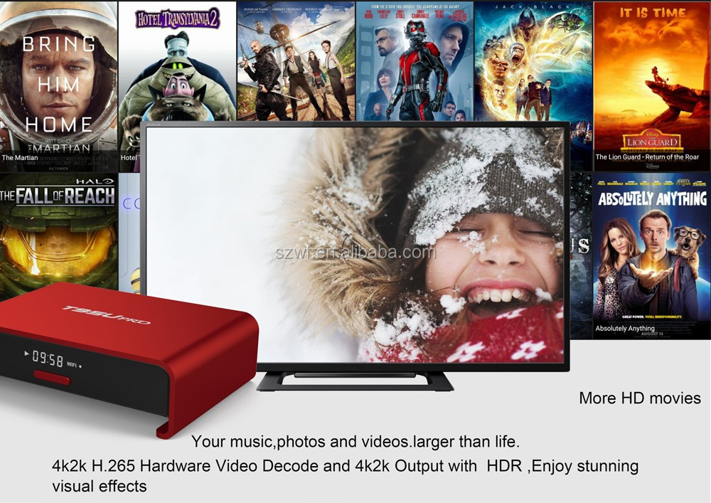 2016 android tv box 2016 4 k s912 tv boîte t95u pro octa core kodi tv box