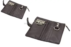 Handmade unisex leather wallet với keyholder