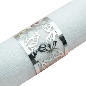 Guardanapo anéis da prata do corte laser da tabela do casamento