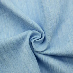 Skygen wholesale stocklot soft solid color fancy Italian yarn dyed melange 100% cotton shirting fabric
