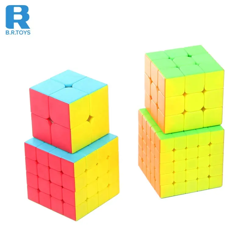 Magic Cube Set Kubus Ajaib Qiyi, Set Hadiah Tanpa Stiker 2X2 Prajurit W 3X3 Qiyuan S 4X4 Qizheng S 5X5