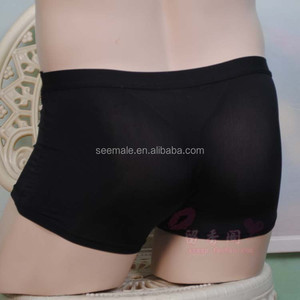 Caleçons Sexy en Nylon pour hommes, sous-vêtement, gaine de pénis, boxer pour garçons Gay, Transparent, taille basse, - Product Image 4