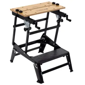 6 Position Height Adjustable Woodworking Bench With Bench Vise