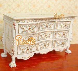 Meubles miniatures pour <span class=keywords><strong>maison</strong></span> de poupée, chambre à coucher, armoire de style victorien avec commode JB0033 - Product Image 2