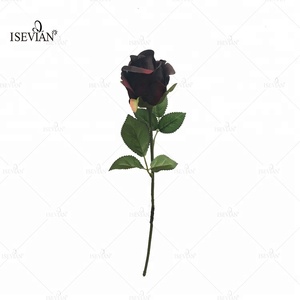 ISEVIAN Tatil Dekorasyon Çiçekler Toptan Cenaze Siyah ve Kahverengi Ipek gül yapay çiçek Siyah satılık - Product Image 3