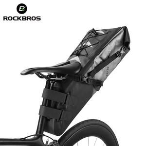 Bolsa de Sillín de <span class=keywords><strong>Bicicleta</strong></span> Impermeable ROCKBROS, Reflectante, de Gran Capacidad, Plegable, Bolsa Trasera para Ciclismo, MTB, Portaequipajes - Product Image 1