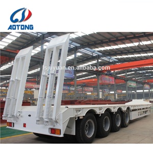 Semirremolque hidráulico de servicio pesado de 80-100 toneladas, 3-4 ejes, 60 pies, plataforma plana, perno en U, plataforma rodante baja, 3 4 ejes, cuello de cisne, camión de cama baja - Product Image 4