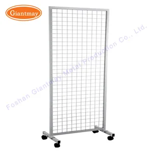 Hair Display Stand Double Sided Metal Steel Wire Grid Shelving Display Hair Accessories Display Stand With 4 Wheels