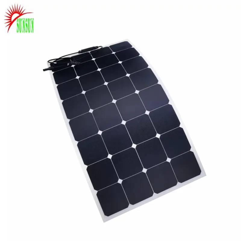 Célula solar semiflexible, panel solar fotovoltaico, 100W, 18V